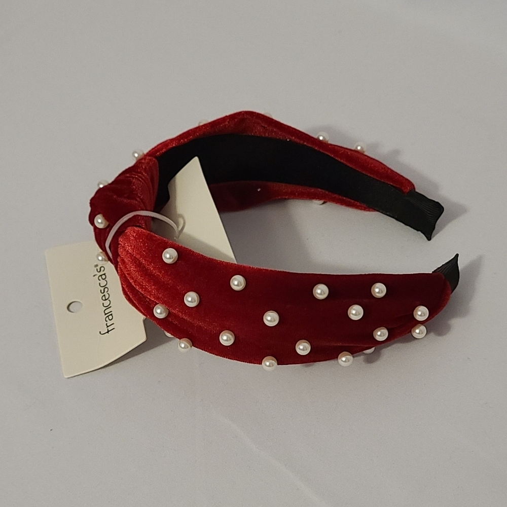Francesca's Red Faux Pearl Looking Headband
